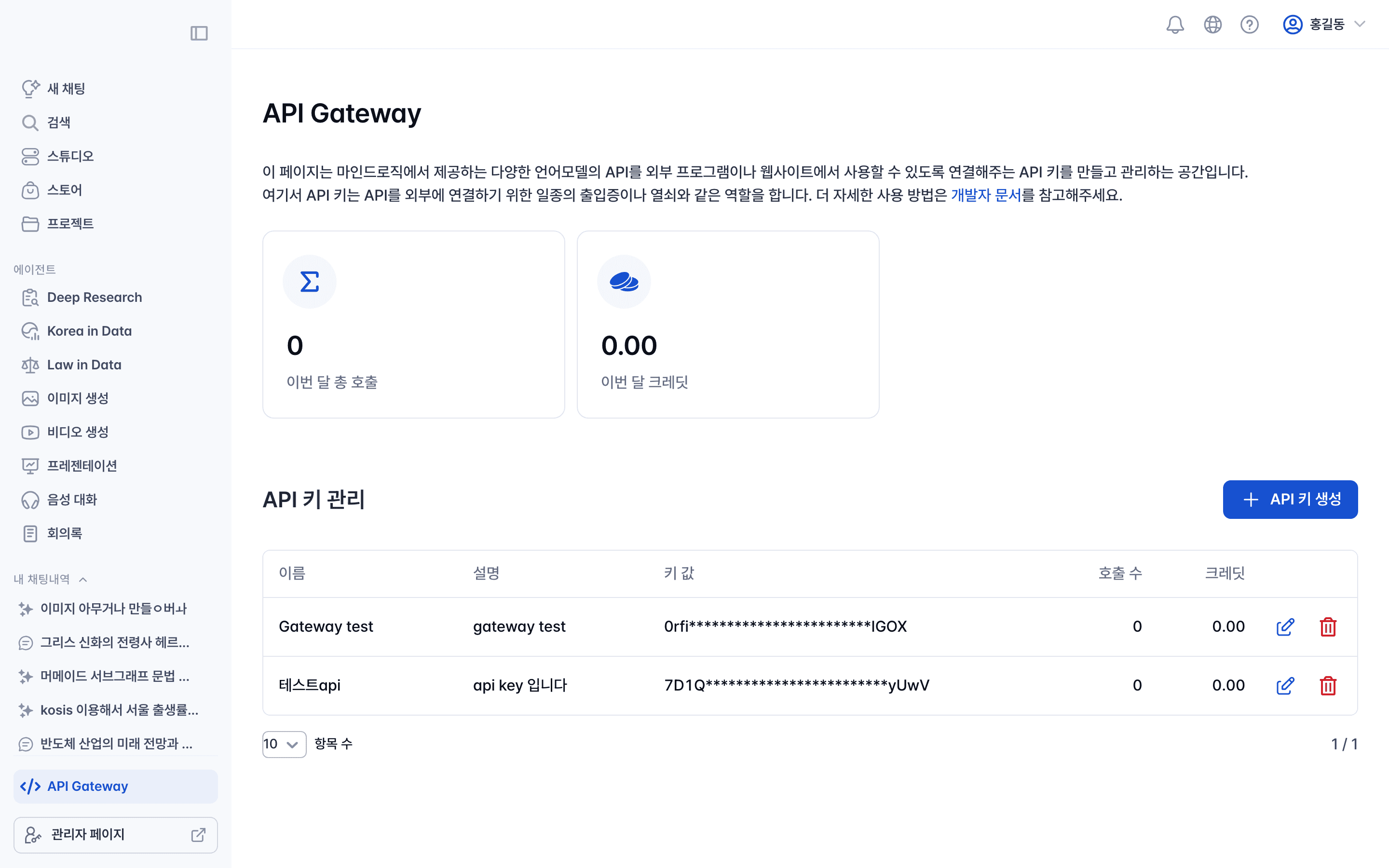 API Gateway 콘솔